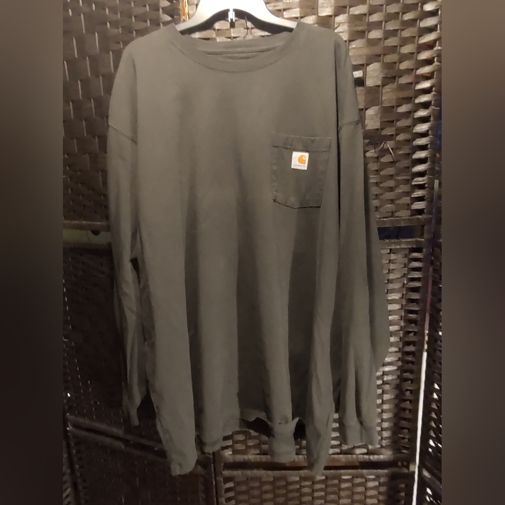 Carhartt Original Fit Army Green Long Sleeve Tee Mens 4XL